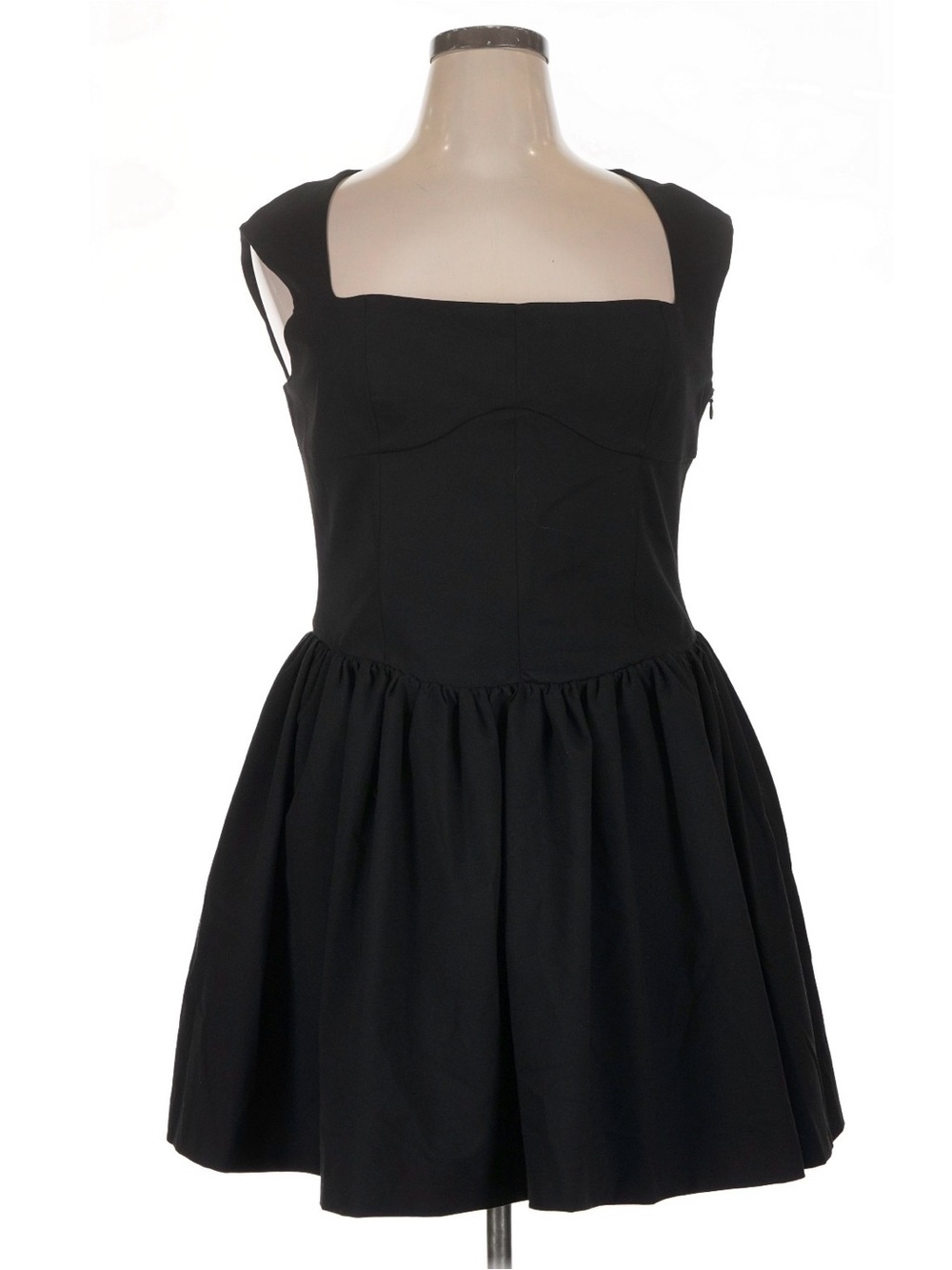 Zara Black Square-Neck Mini Dress